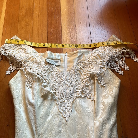 Vintage Lace Neckline Floor Length Gunne Sax Jessica McClintock Dress - Picture 7 of 12